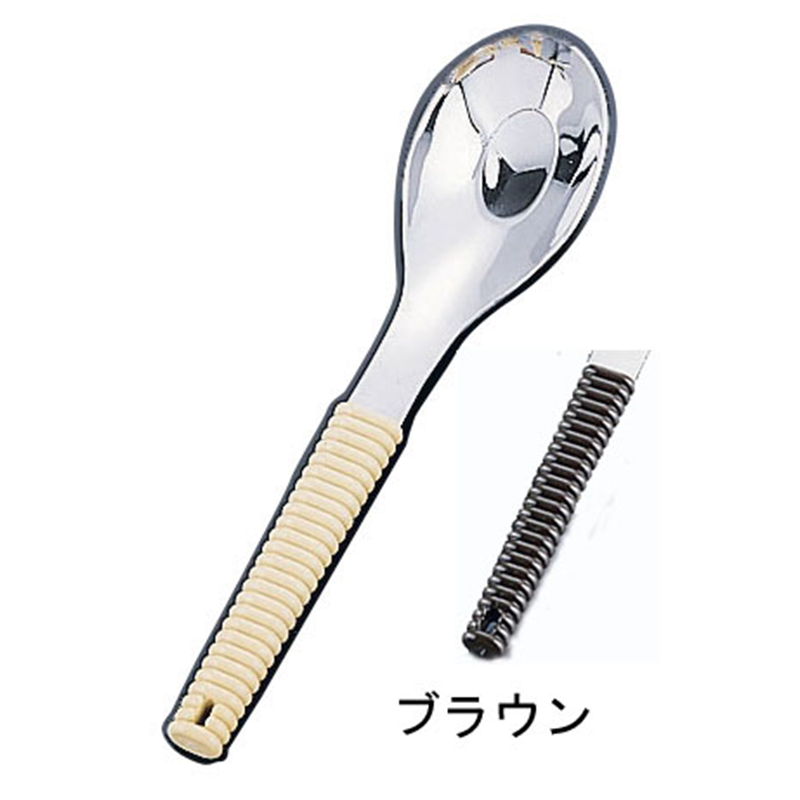 18-8味道楽　土鍋スプーン ブラウン 1袋（ご注文単位1袋）【直送品】