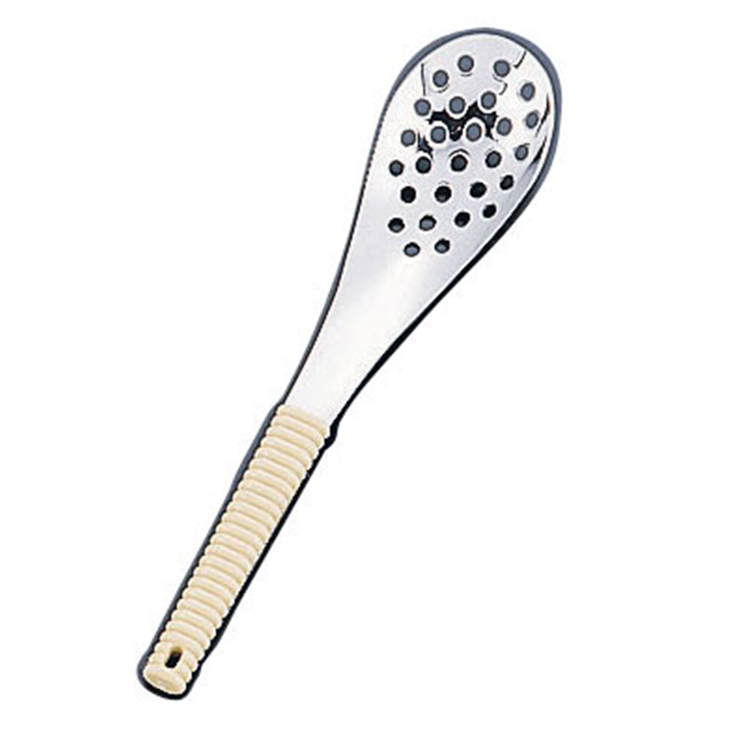 18-8味道楽　レンゲスプーン　穴明 アイボリー 1袋（ご注文単位1袋）【直送品】