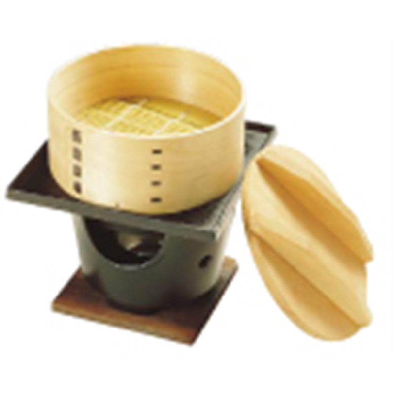 桧　丸セイロコンロセット　　（湯入れ付）  1個（ご注文単位1個）【直送品】