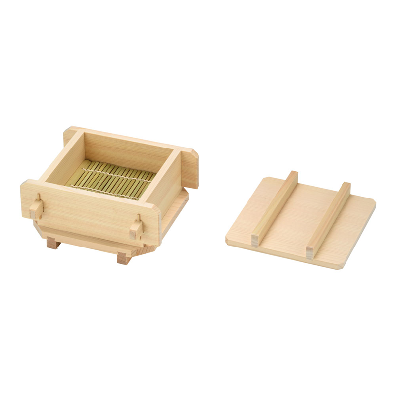 桧　角蒸ミニセイロセット （蓋・すだれ・台付） 1個（ご注文単位1個）【直送品】