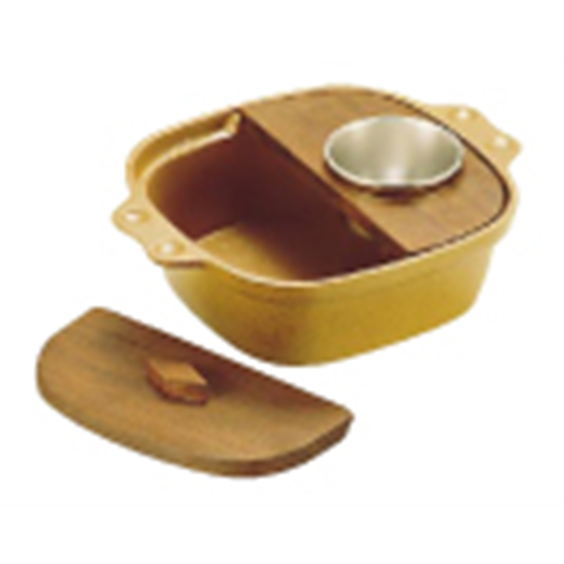 SAアルミゆどうふ鍋　15cm （茶・2枚フタ・仲子付） 1袋（ご注文単位1袋）【直送品】