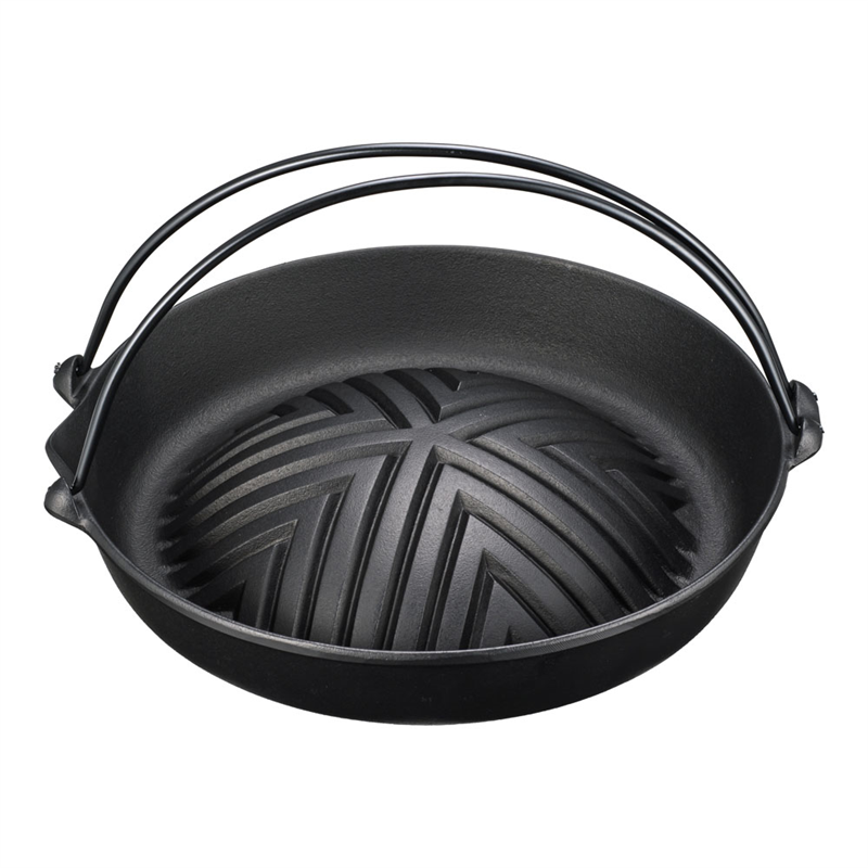 【直送品】岩鋳　焼肉ジンギスカン鍋　（ツル付） ２３－００６　２９cm