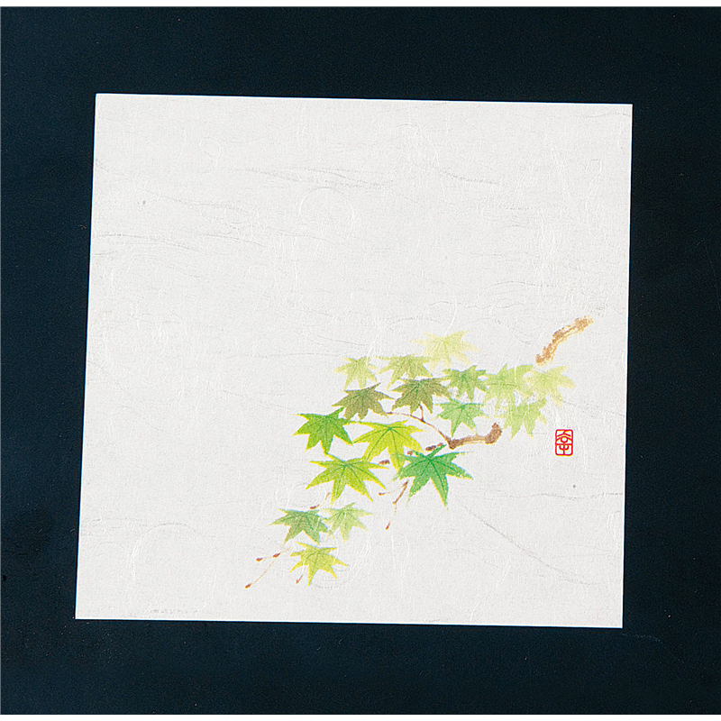 ニュー四季懐紙　4寸（100枚入） NS-19　緑もみじ 1袋（ご注文単位1袋）【直送品】