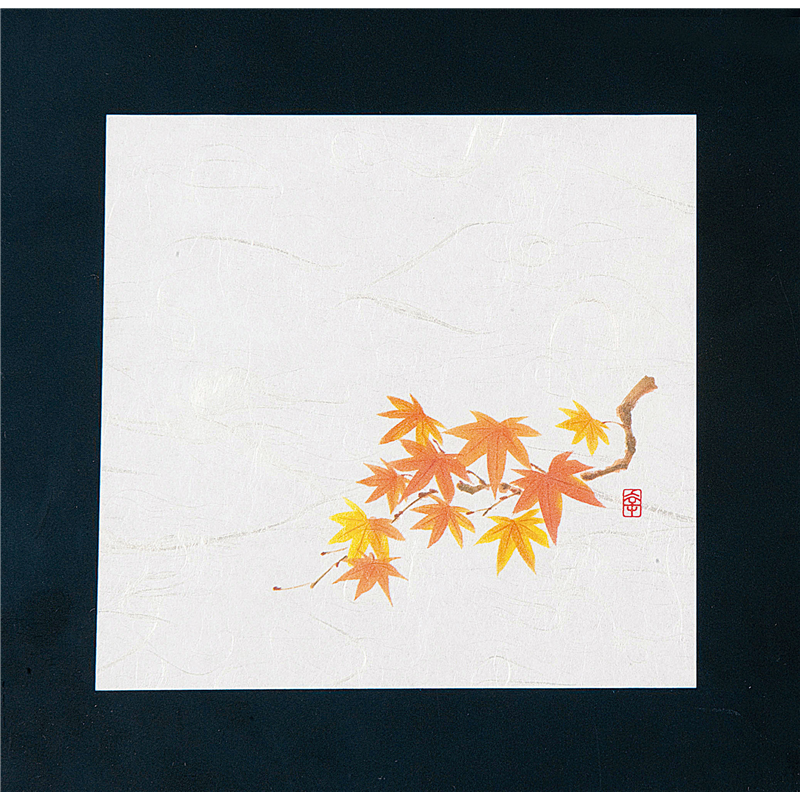 ニュー四季懐紙　4寸（100枚入） NS-24　赤もみじ 1袋（ご注文単位1袋）【直送品】