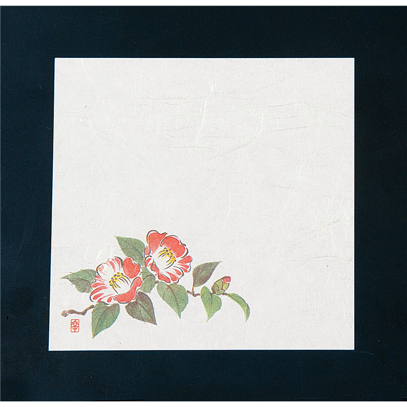 ニュー四季懐紙　4寸（100枚入） NS-67　椿 1袋（ご注文単位1袋）【直送品】