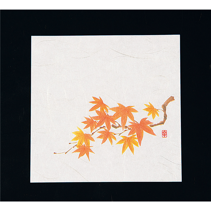 ニュー四季懐紙　5寸（100枚入） NS-14　赤もみじ 1袋（ご注文単位1袋）【直送品】