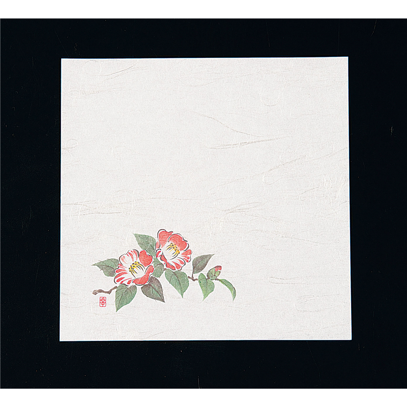 ニュー四季懐紙　5寸（100枚入） NS-63　椿 1袋（ご注文単位1袋）【直送品】