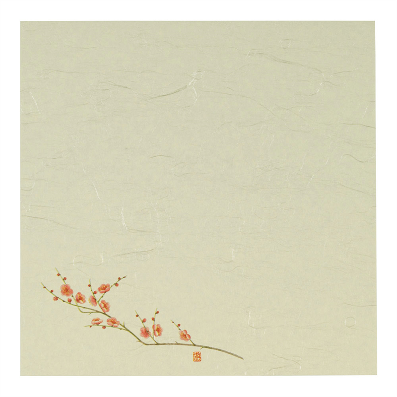 5寸懐紙 四季の花(100枚入) S5-3 梅 1袋(ご注文単位1袋)【直送品】