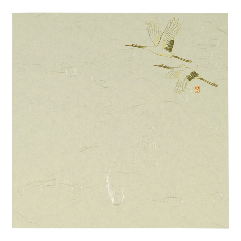 5寸懐紙　四季の花（100枚入） S5-17　　　鶴・祝 1袋（ご注文単位1袋）【直送品】