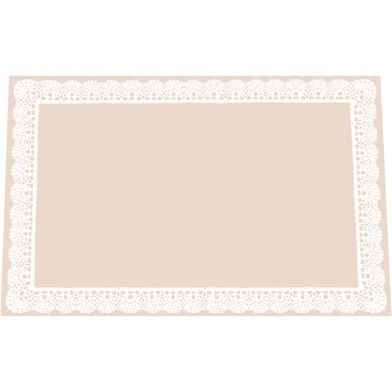無蛍光紙テーブルマットレースB ベージュ TE-M09(100枚入)M 1袋(ご注文単位1袋)【直送品】