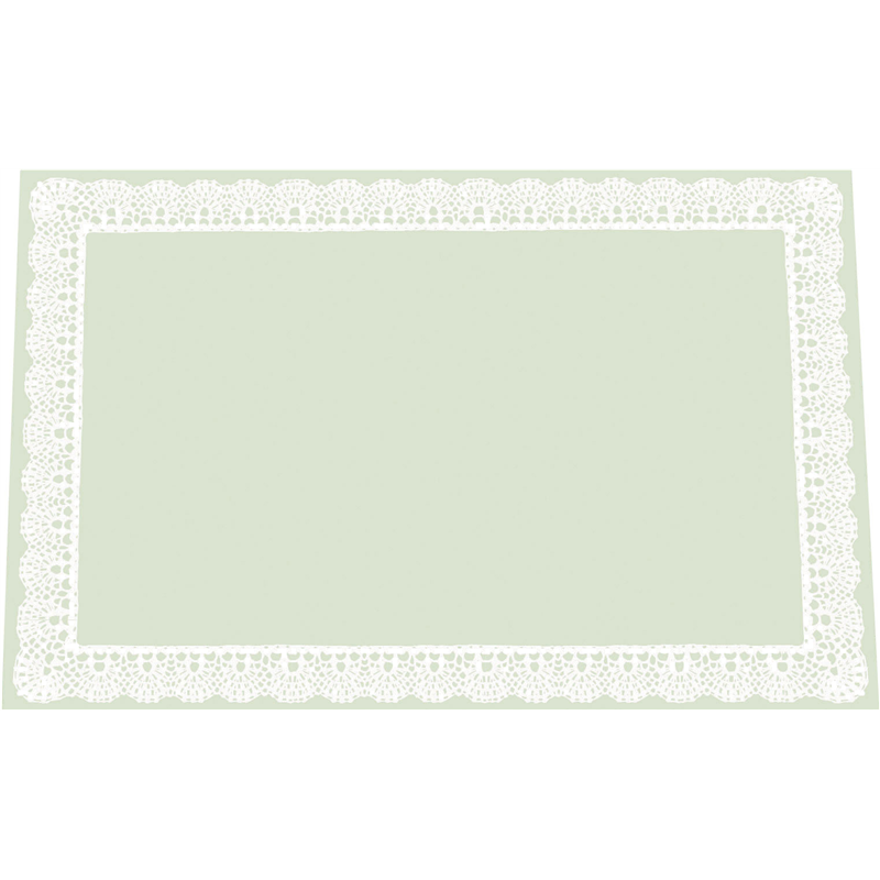 無蛍光紙テーブルマットレースB グリーン TE-M10(100枚入)M 1袋(ご注文単位1袋)【直送品】