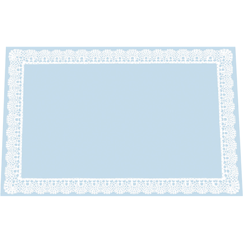 無蛍光紙テーブルマットレースB ブルー TE-L12(100枚入)L 1袋(ご注文単位1袋)【直送品】