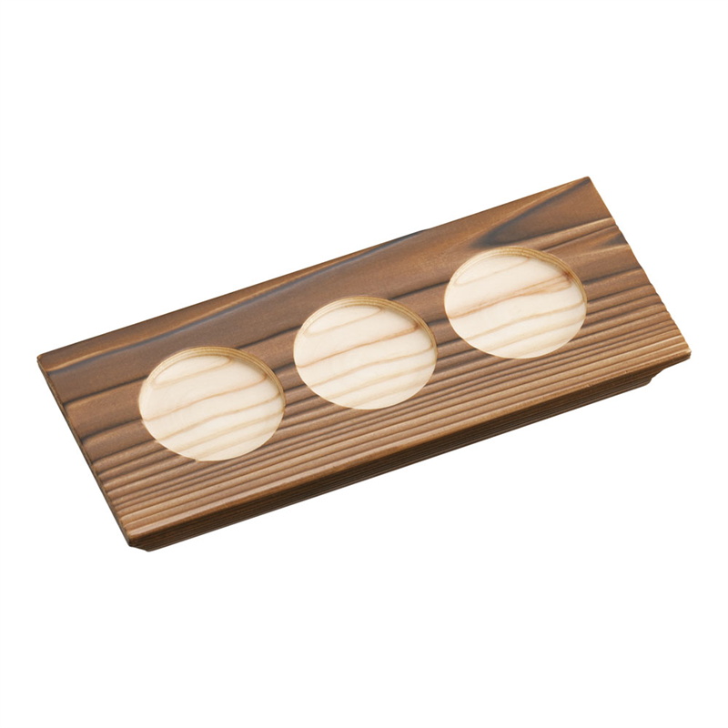 利き酒トレイ 焼杉 3穴 16228 1袋(ご注文単位1袋)【直送品】