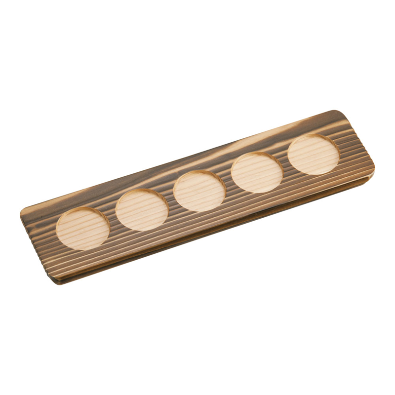 利き酒トレイ 焼杉 5穴 16255 1袋(ご注文単位1袋)【直送品】