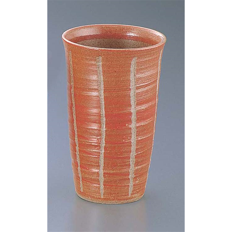 彫十草カップ　赤 D03-26（大） 1個（ご注文単位1個）【直送品】