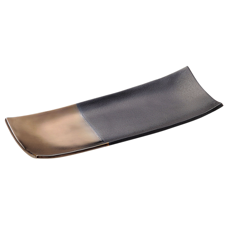 奏　長角皿　ゴールドブラック 21cm 1個（ご注文単位1個）【直送品】