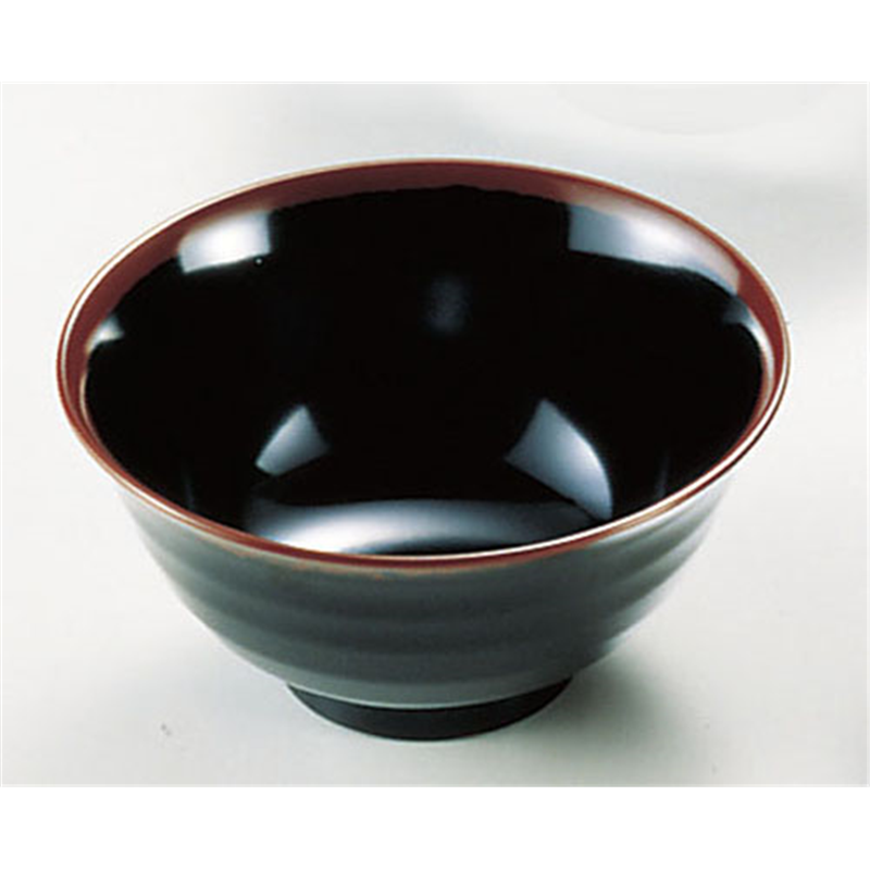 メラミン「長次郎窯」　羽反り丼（小） AN-59B 1袋（ご注文単位1袋）【直送品】