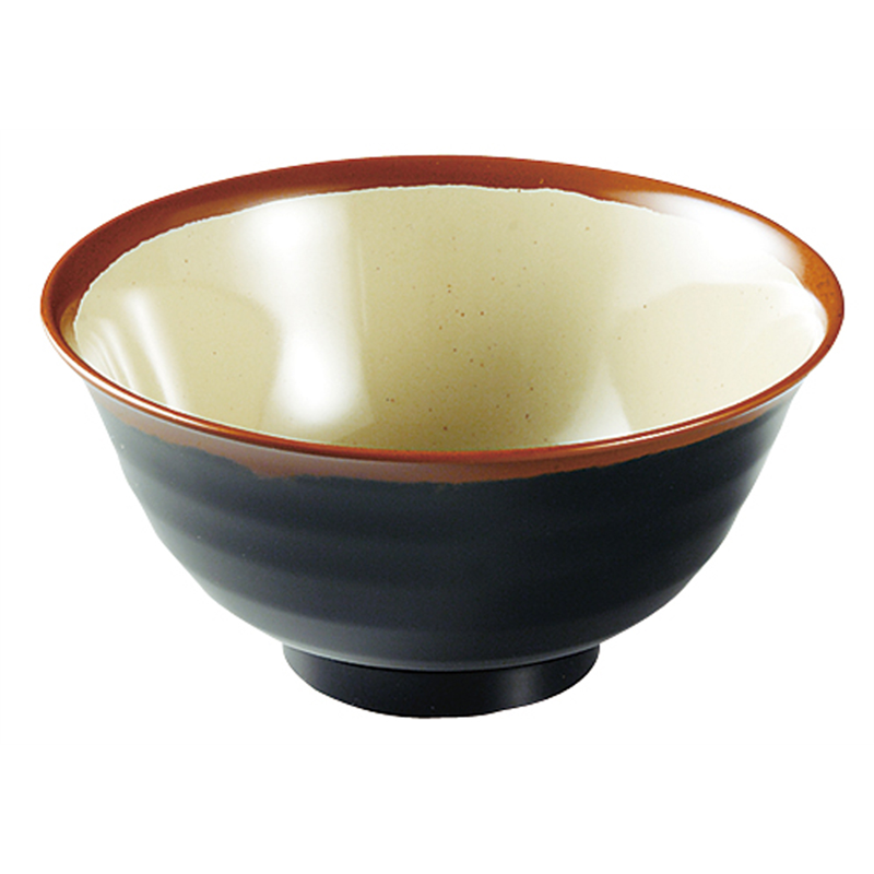 メラミン「長次郎窯」　羽反り丼（小） AN-59G 1袋（ご注文単位1袋）【直送品】