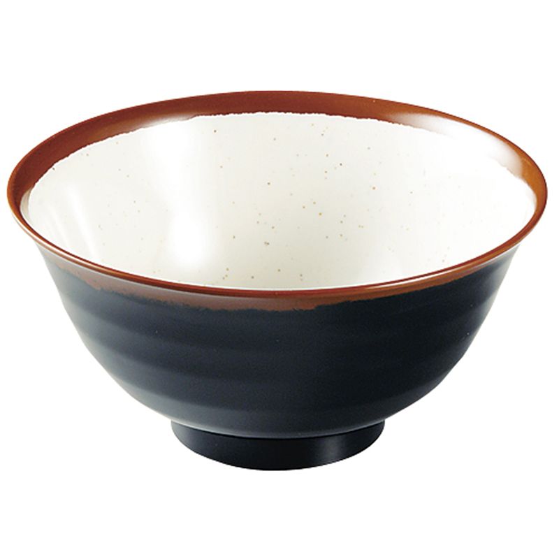 メラミン「長次郎窯」　羽反り丼（小） AN-59W 1袋（ご注文単位1袋）【直送品】