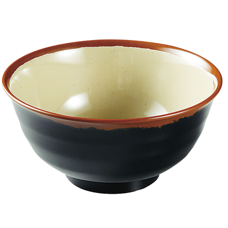 メラミン「長次郎窯」　羽反り丼（大） AN-60G 1袋（ご注文単位1袋）【直送品】