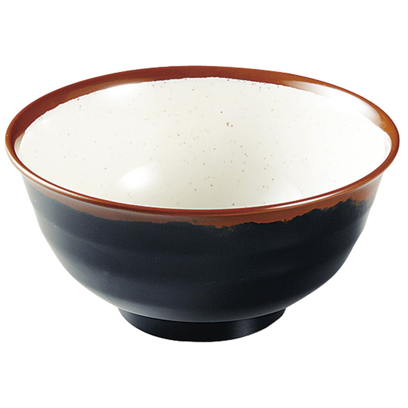 メラミン「長次郎窯」　羽反り丼（大） AN-60W 1袋（ご注文単位1袋）【直送品】