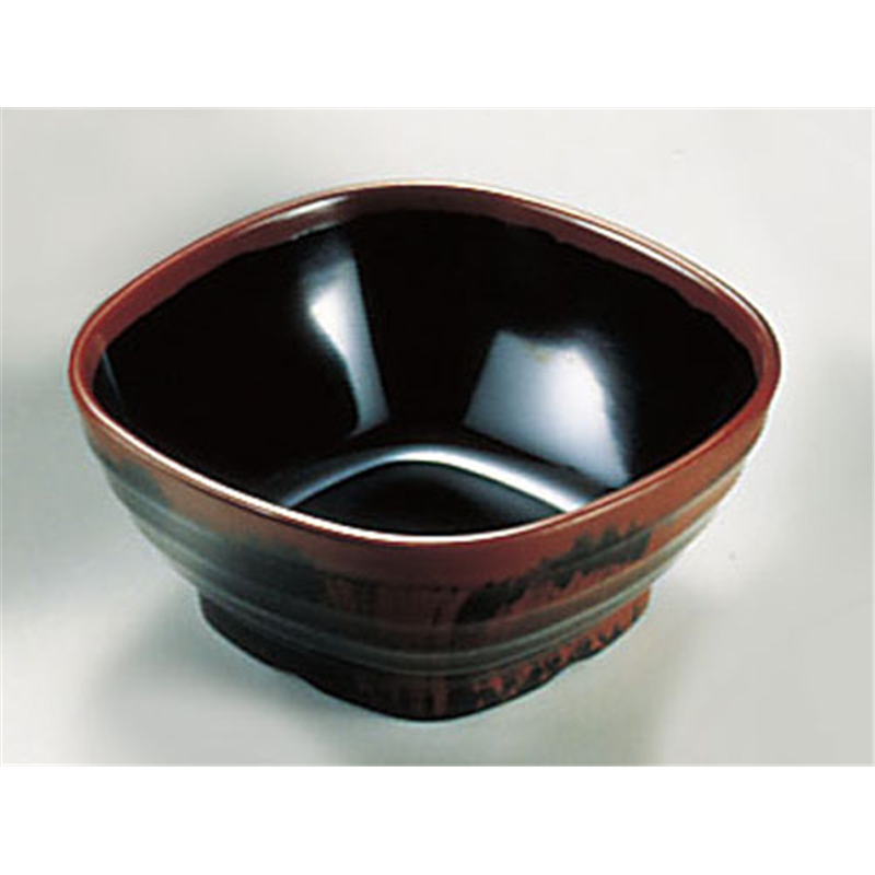 メラミン「長次郎窯」　角小鉢 AN-50B 1袋（ご注文単位1袋）【直送品】