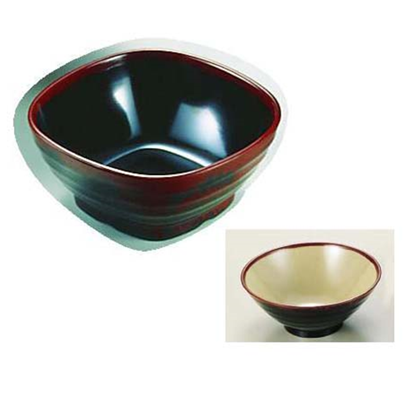 メラミン「長次郎窯」　角小鉢 AN-50G 1袋（ご注文単位1袋）【直送品】