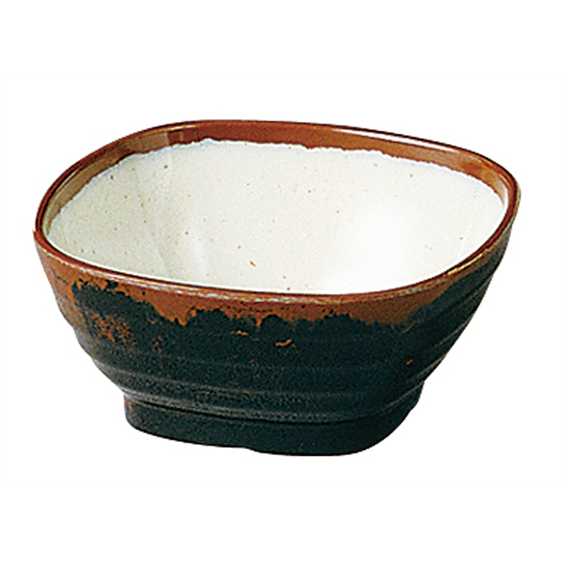 メラミン「長次郎窯」　角小鉢 AN-50W 1袋（ご注文単位1袋）【直送品】