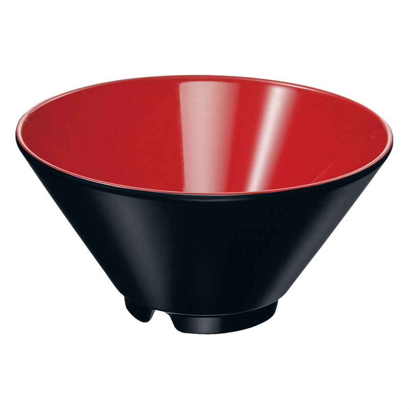 メラミン ヌードルボール 17cm 内朱外黒 1袋(ご注文単位1袋)【直送品】