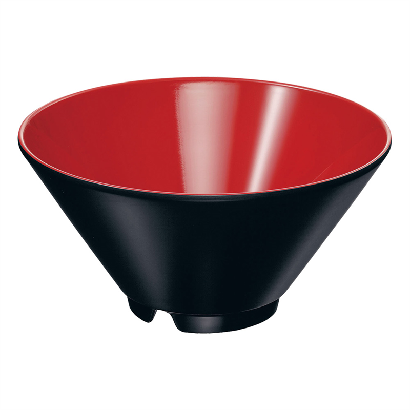 メラミン ヌードルボール 19cm 内朱外黒 1袋(ご注文単位1袋)【直送品】