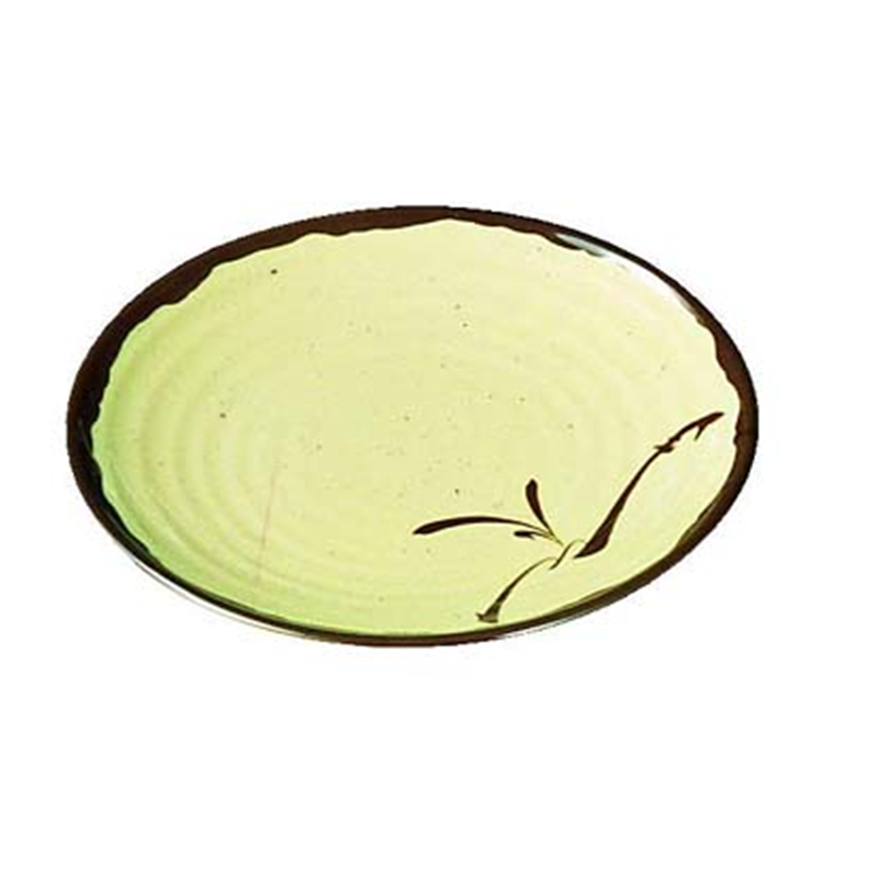 メラミン「織部」 丸皿 (大) OB-12 1袋(ご注文単位1袋)【直送品】