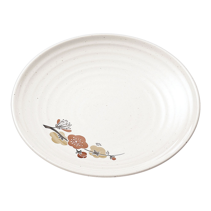 メラミン「元禄梅」 丸皿 (大) U-12 1袋(ご注文単位1袋)【直送品】