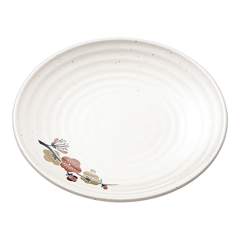 メラミン「元禄梅」 丸皿 (中) U-13 1袋(ご注文単位1袋)【直送品】