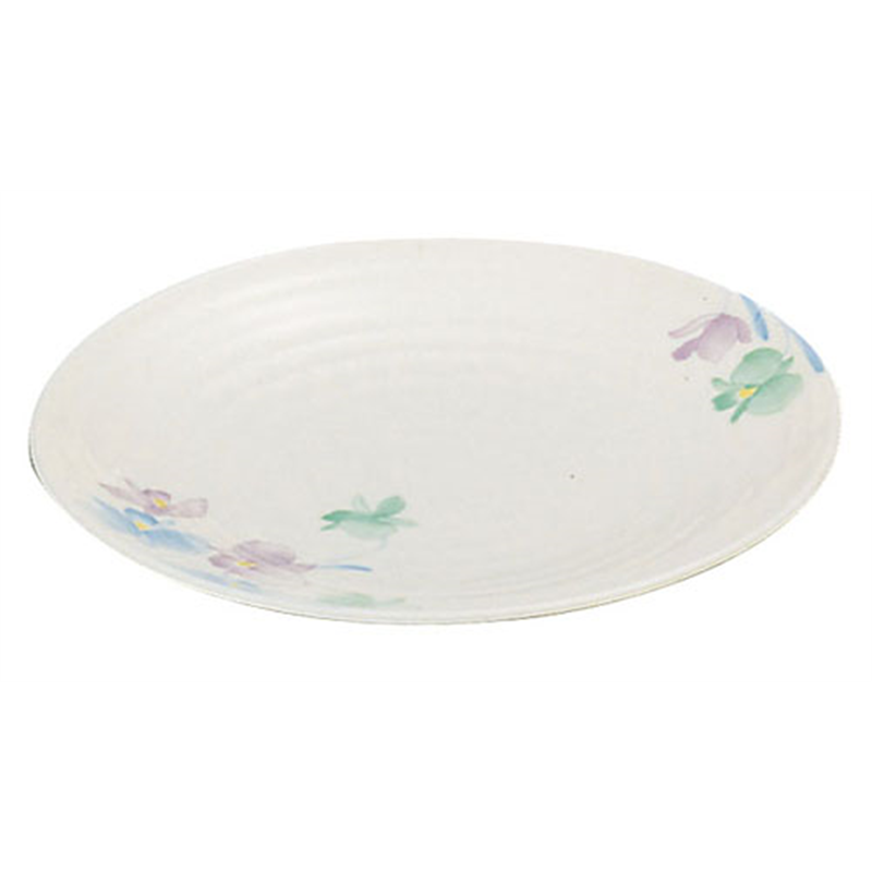 メラミン「すみれ」丸皿　大　　VO-12  1袋（ご注文単位1袋）【直送品】