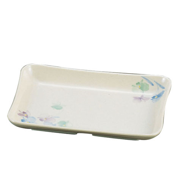 メラミン「すみれ」角皿　大 切立　VO-29 1袋（ご注文単位1袋）【直送品】