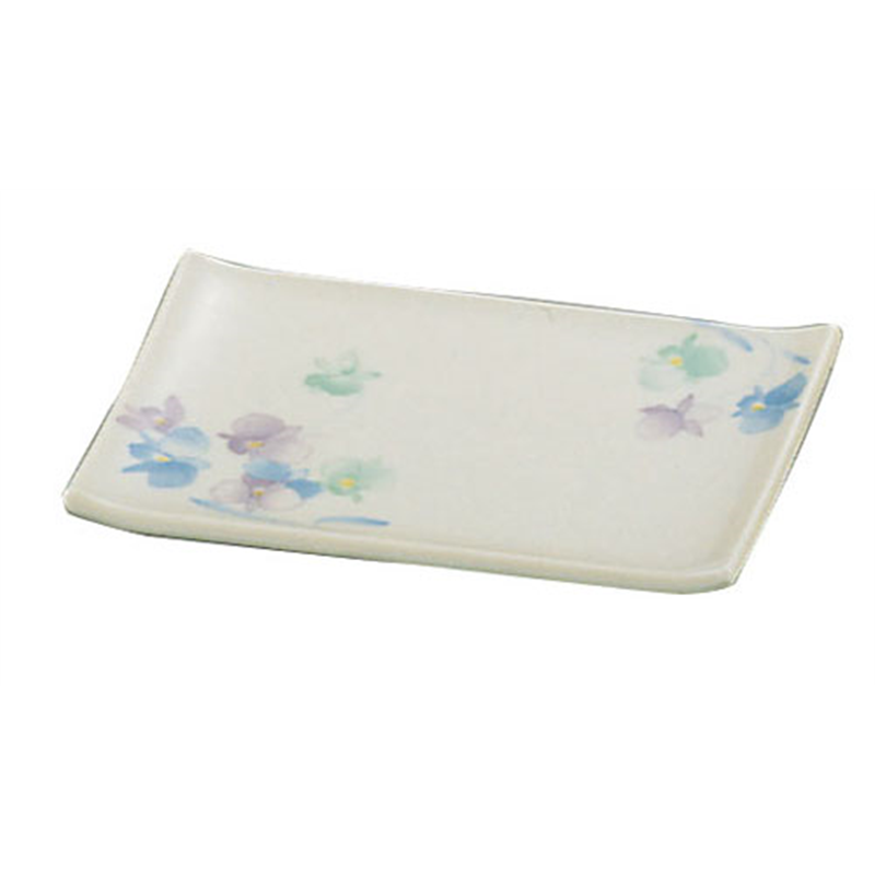 メラミン「すみれ」角皿　小　VO-17  1袋（ご注文単位1袋）【直送品】