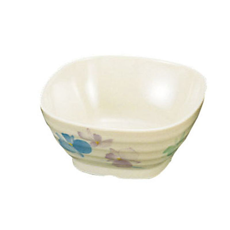 メラミン「すみれ」角小鉢　　　VO-50  1袋（ご注文単位1袋）【直送品】