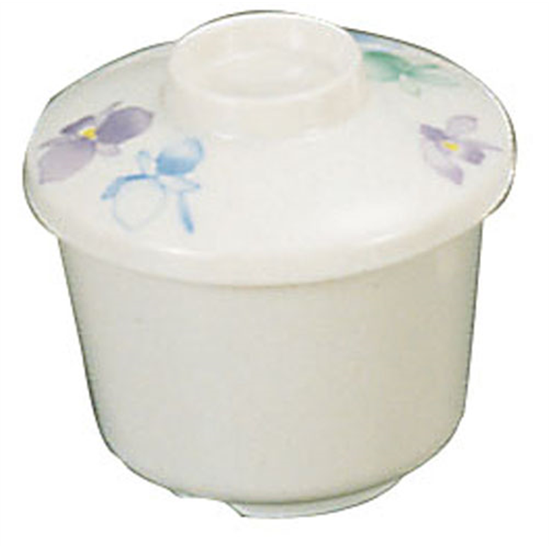 メラミン「すみれ」蒸し椀 大 蓋付 VO-42 1袋(ご注文単位1袋)【直送品】