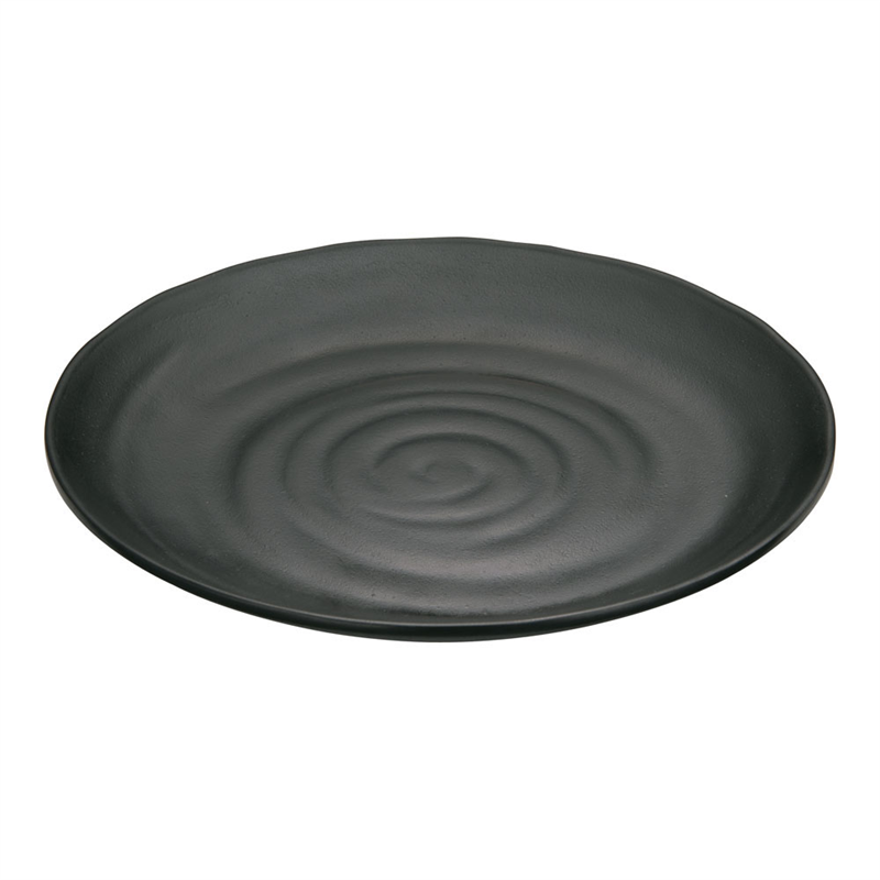 マイン　メラミンウェア　黒 丸皿21cm　M11-125 1個（ご注文単位1個）【直送品】