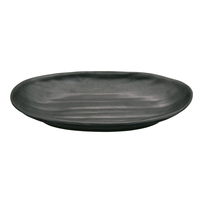 マイン　メラミンウェア　黒 小判皿　大　M11-135 1個（ご注文単位1個）【直送品】