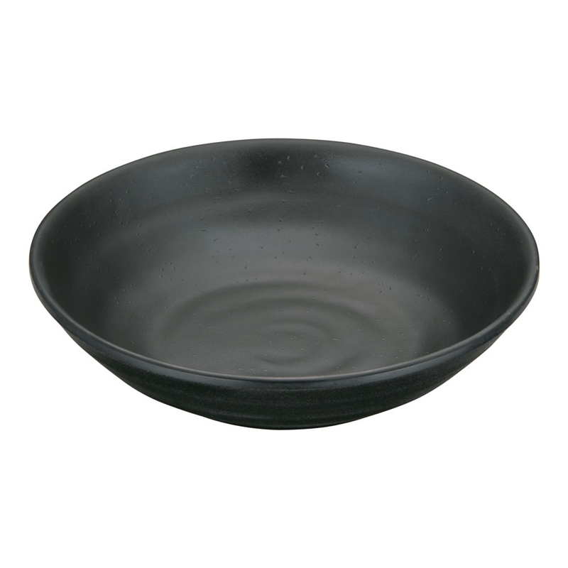 マイン メラミンウェア 黒 丸深皿 大 M11-129 1個(ご注文単位1個)【直送品】