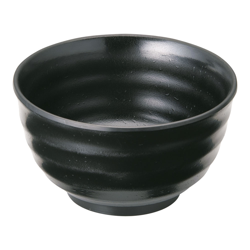 マイン メラミンウェア 黒 飯器 大 M11-144 1個(ご注文単位1個)【直送品】