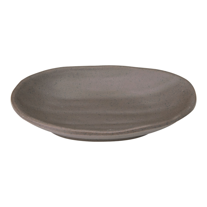 マイン　メラミンウェア　茶 小判皿　小　M11-571 1個（ご注文単位1個）【直送品】