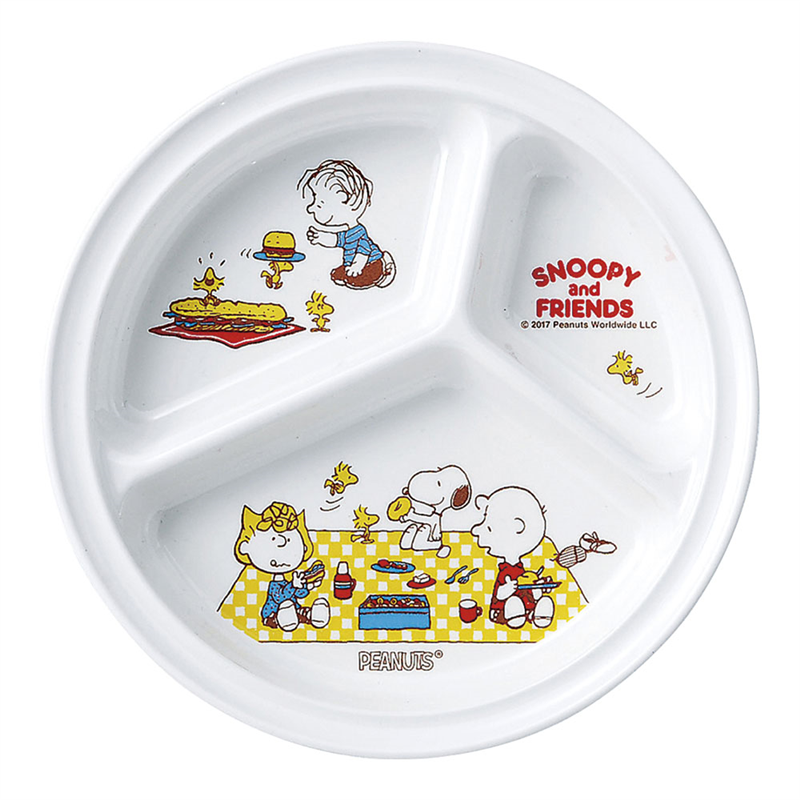 メラミンお子様食器「スヌーピー」 丸ランチ皿 1個（ご注文単位1個）【直送品】
