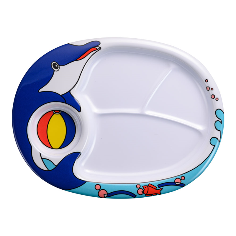 メラミンお子様ランチ皿 イルカ 1個(ご注文単位1個)【直送品】