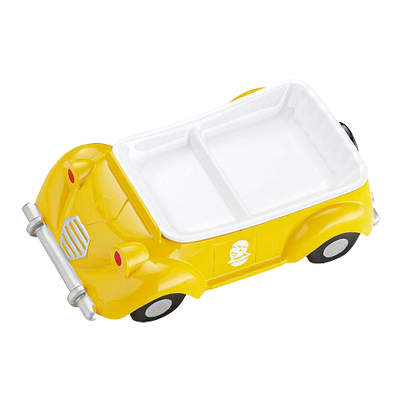 メラミンお子様ランチ皿 オープンカー イエロー 1袋(ご注文単位1袋)【直送品】