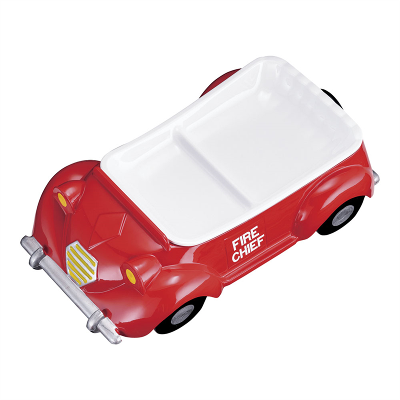 メラミンお子様ランチ皿 オープンカー 消防車(赤) 1袋(ご注文単位1袋)【直送品】