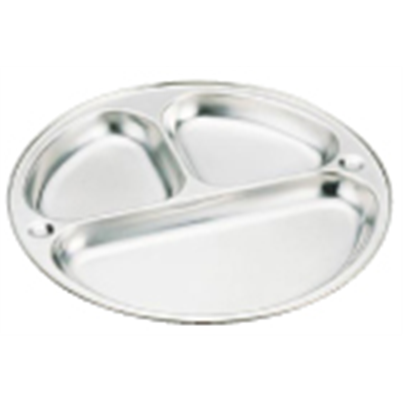 KO18-8丸ランチ皿 三ツ切 1袋(ご注文単位1袋)【直送品】