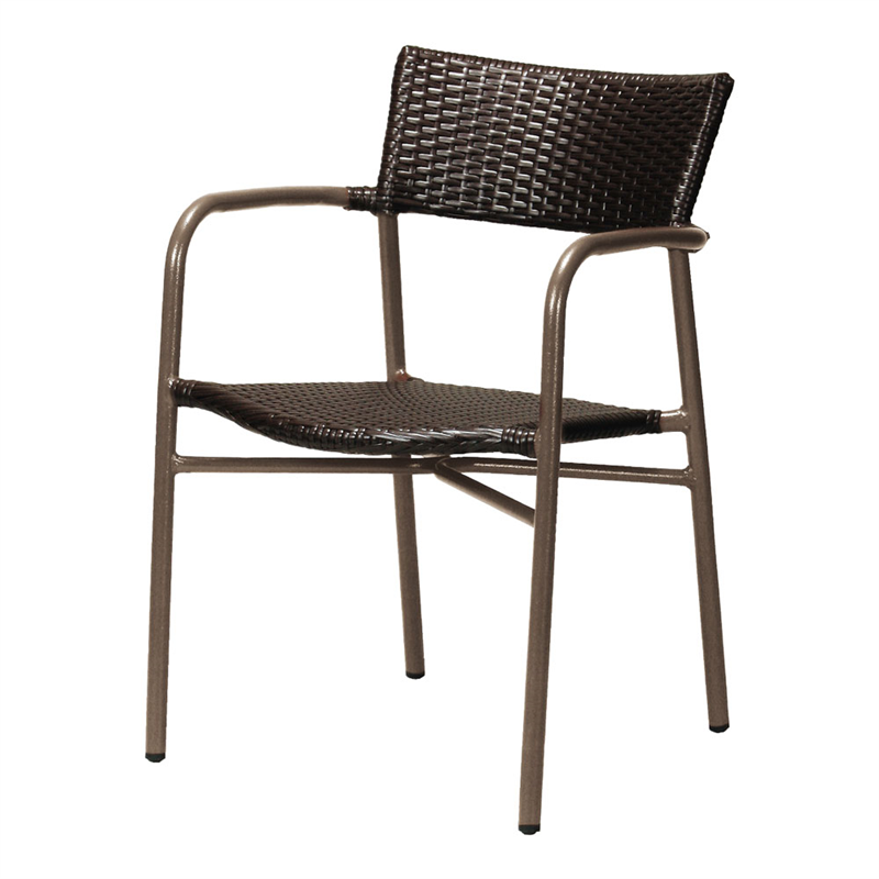 アルミアームチェア AL-W53AC　ブラウン 1個（ご注文単位1個）【直送品】