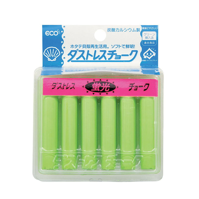 ダストレス蛍光チョーク(6本入) 緑 DCK-6-G 1個(ご注文単位1個)【直送品】